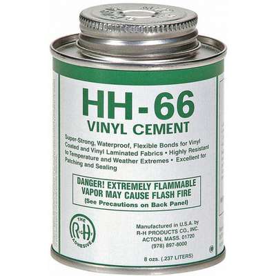 RH Adhesives HH-66 Industrial Strength Vinyl Cement Glue with Brush, 8 oz, Clear