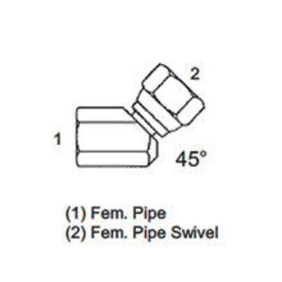 Pipe Adapt F To F 45&deg; 1X3/4