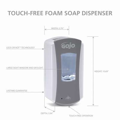 GOJO Soap Dispenser 1984-04, Gray, 1200mL, Wall | Imperial Supplies