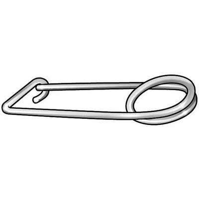 Safety Pin Coiled Tension .243 x 5 HD Spring Wire Zinc Short