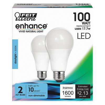 LED Bulb,1600 Lm,17.7W,120VAC,