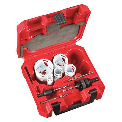 Hole Saw Kit,9 Pieces,For Wood
