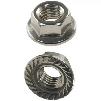 5/16-18 Stainless Steel Serrated Flange Nuts 316 Stainless Flange Lock Nut 25 