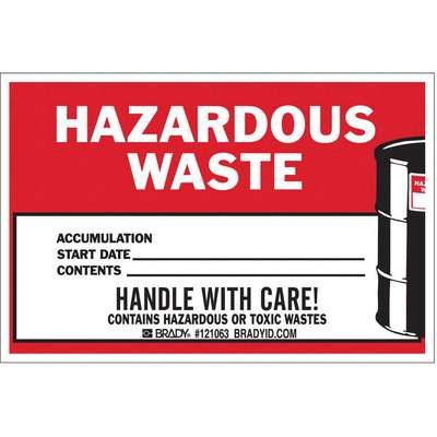 Hazardous Waste Label,Vinyl,