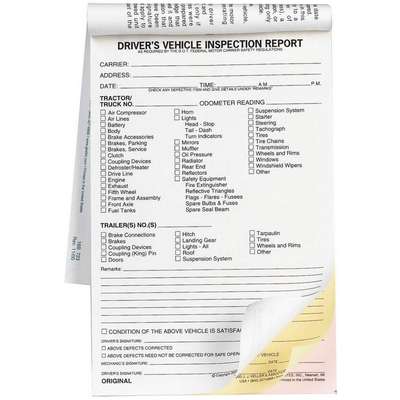 Vehicle Inspection Form,3 Ply,