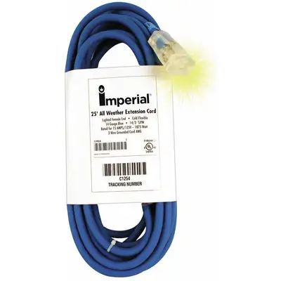 All Weather Cord 50' Blue 12/3