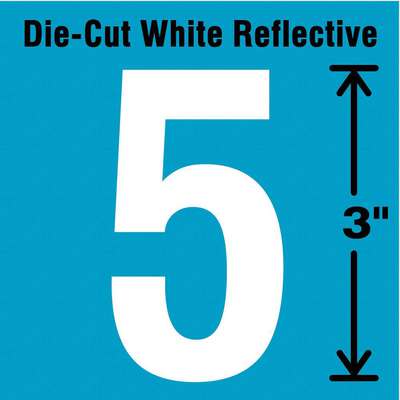 Die-Cut Refl. Number Label,5,