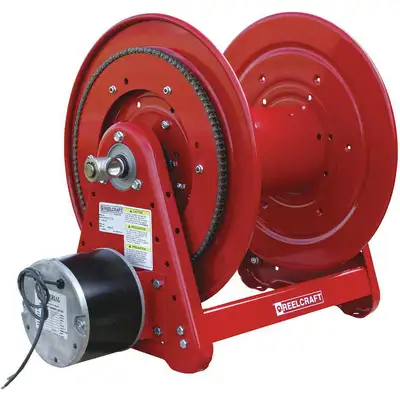 Electric Motor Driven Hose Reel: 100 ft (3/4 in I.D.), 1,000 psi Max Op  Pressure, Iron