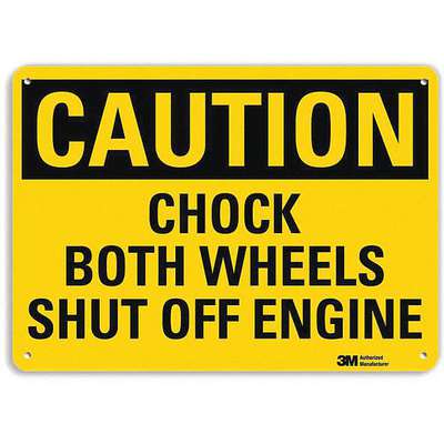 Safety Sign,Chock Both Wheels,