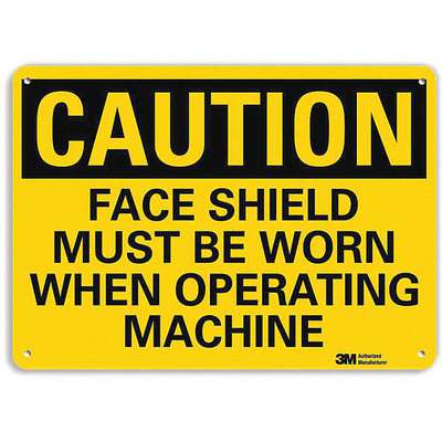 Safety Sign,Face Shield Worn,