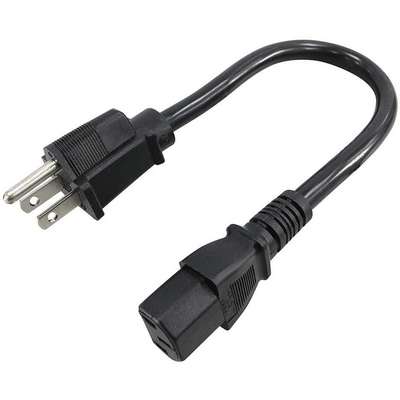 Power Cord,5-15P,Sjt,1 Ft.,Blk,