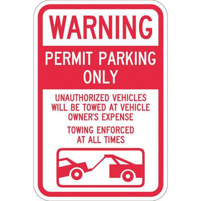 Permit Parking Sign,18" x 12"