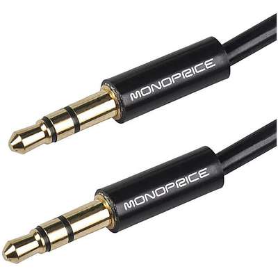 Audio Cable,3.5mm,M/M,3 Ft,Blk