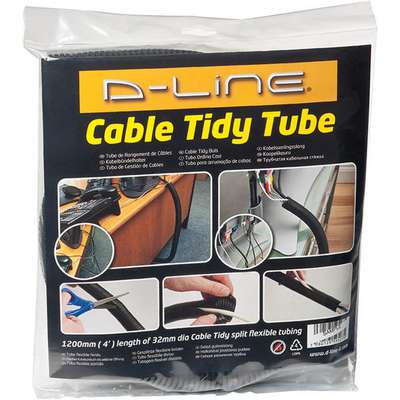 Cable Tidy Tube,Black,ABS