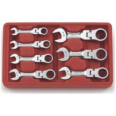 Comb Ratcheting Wrench,7pc,SAE