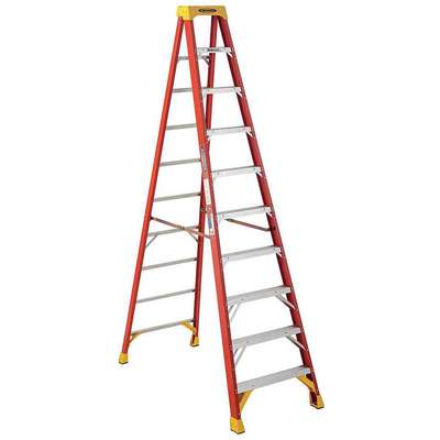 Folding Ladder, Fbrgls,10 Ft