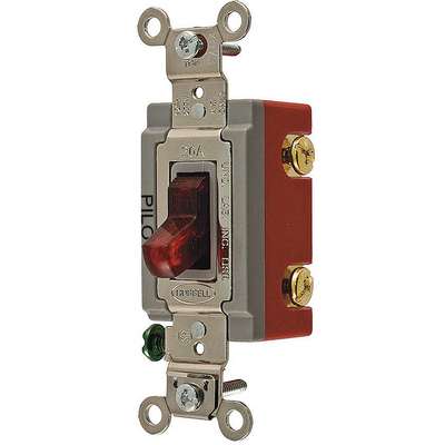 Toggle Switch,1P,20A,Red,Heavy