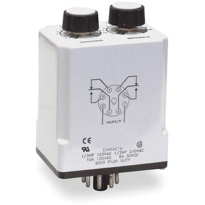 Time Delay Relay,120VAC/Dc,10A,