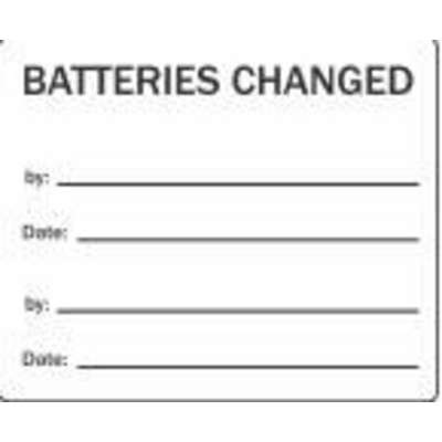 Batteries Changed Label-100/Rl