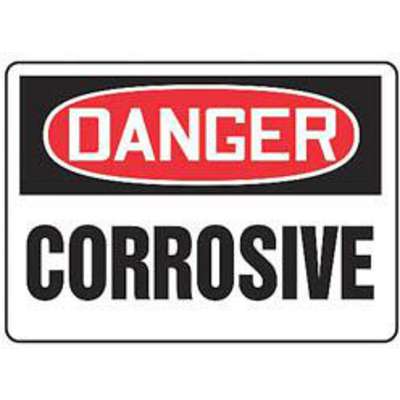 Safety Sign, Corrosive,7X10IN