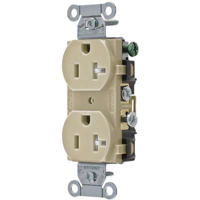 Receptacle,Ivory,3 Wires,