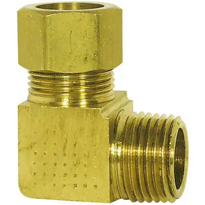 90121 Male Elbow, Compression Fitting, Brass, 3/16 x 1/8