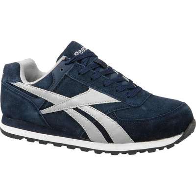 Reebok Mens Athletic Work Shoes Size 8-1/2W Steel Toe Type 1 Each Navy Blue Leather Upper Material
