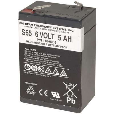 Battery,6VDC,4.6Ah,0.187"