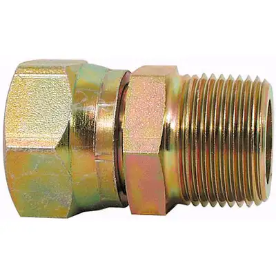 3/4 in Male JIC 37° Flare x 3/4 in Female British Standard Pipe Parallel Swivel 8 Units Straight Adapter Brennan 