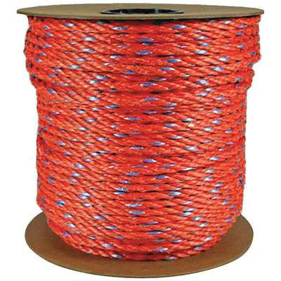 600 Ft Spool Orange 3/8" Polypropylene All Purpose General Utility Rope 