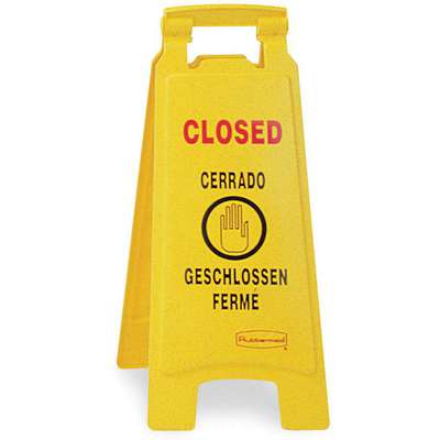 Floor Sign,Closed,Multilingual,