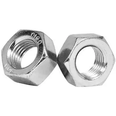 25 M6-1.0 or 6mm Metric Hex Nuts Class 10 Zinc plated Din 934 