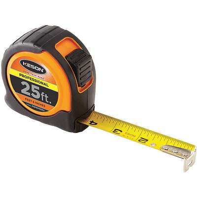 918524-3 Keson Tape Measure: 25 ft Blade Lg, 1 in Blade Wd, in/ft