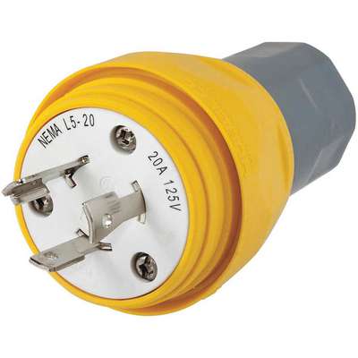 NEMA L5-20 Plug and Connector Set Industrial Grade Black/Yellow L5-20P L5-20R 