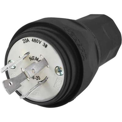 Wt Plug,L16-20P,20A,480VAC,
