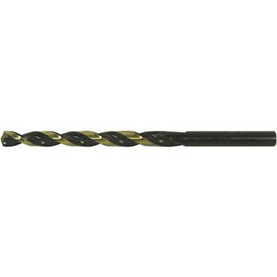 Drill America KFDML Series Killer Force High-Speed Steel Mechanics Length Drill Bit Pack of 12 135 Degrees Split Point 17/64 Size Round with 3-Flat Shank Black/Gold Oxide Finish Spiral Flute 