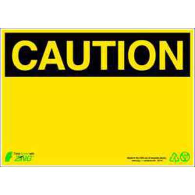 Safety Sign, Caution 10" X 14"