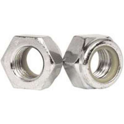 Lot De 50 écrous Freins à Insert Nylon 12-24 - Acier Zingué, Hexagone Externe