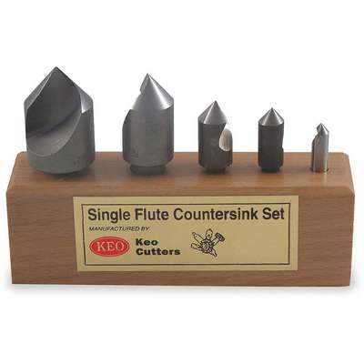 Countersink Set,5 Pc,1 Fl,60