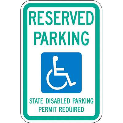 Parking Sign,18 x 12In,Grn And
