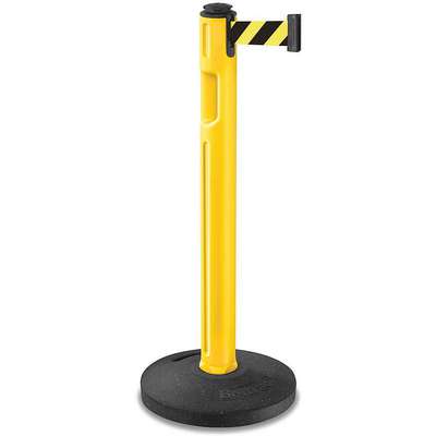 Barrier Post,38-1/4" H,Yellow