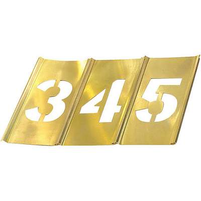Stencil Kit, Numbers, 6",Brass