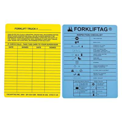 Forklift(tm) Tag Insr,Bl,Vinyl,