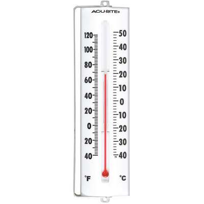 923073-9 Analog Thermometer: Wall-Mount, -40° to 120°F/-40° to  50°C, 8 1/2 in H x 7 7/8 in W x 1 in D, 2°F