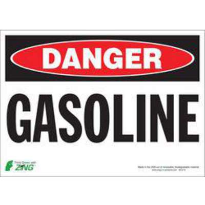 Danger Sign,Gasoline,10 x 14In,