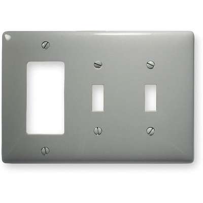 Wall Plate,2 Switch,Gray