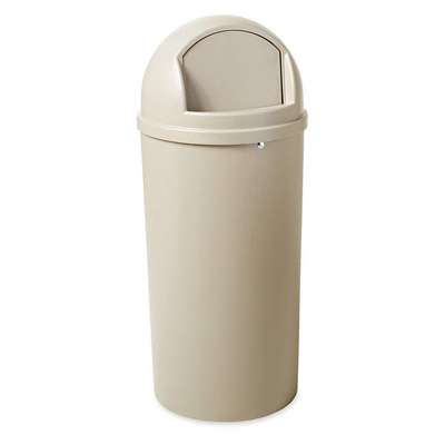 Trash Can,Round,15 Gal.,Beige
