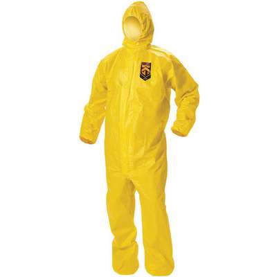 Hooded Coverall,Elastic,Yellow,
