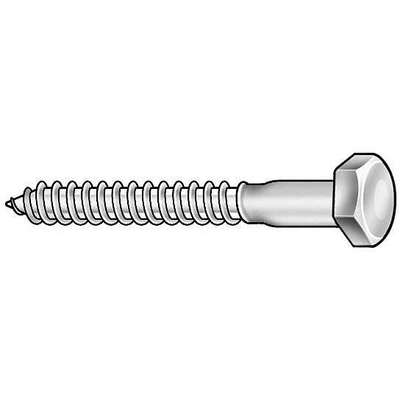 1/4 x 1 Qty-250 Hex Lag Screws 18-8 Stainless Steel 