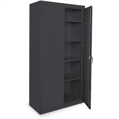 Storage Cabinet Black 4 Shelf